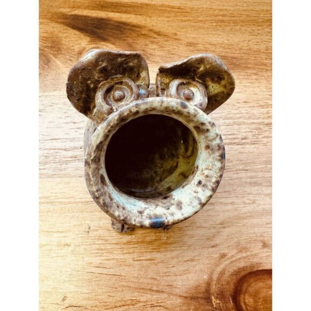 Vintage Rare Studio Pottery by Elisa Gaul Signed‎ 2.5" X 2.5" Cute Piggy Pot